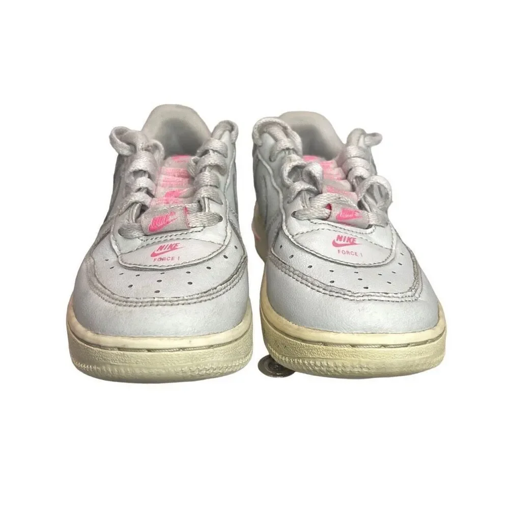 Nike Air Force 1 Multiple Logos Sneakers CJ4113-100 Boys Size 11